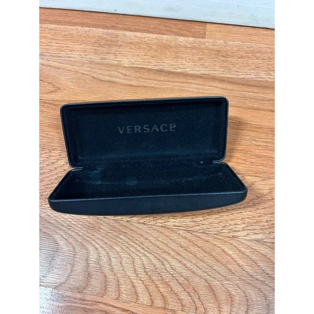 Versace Sunglasses Case Unisex OS Black Good Hardshell Gold Logo Designer